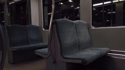 Empty Berlin U-Bahn Night Ride Stock Footage 124513843