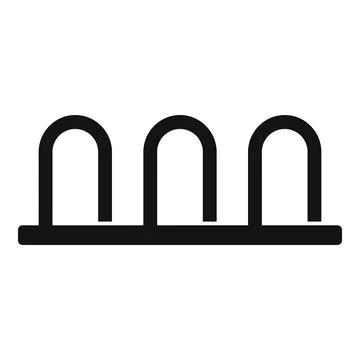 Empty bicycle parking rack icon showing parking space for bikes Stock Illustration