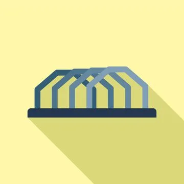 Empty bicycle parking rack standing on yellow background Stock Illustration