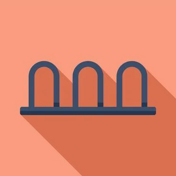 Empty bicycle parking rack standing on a pink background Stock Illustration