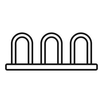 Empty bicycle parking rack standing on white background Stock Illustration