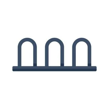 Empty bicycle parking rack standing on white background Stock Illustration
