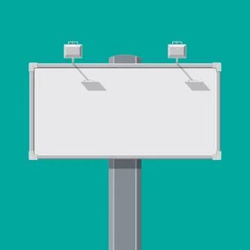 Empty big board or billboard with lamp Illustrazione stock