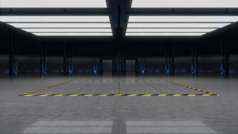 Empty Big Hall with Elevator in the Center. Video stock 241422618