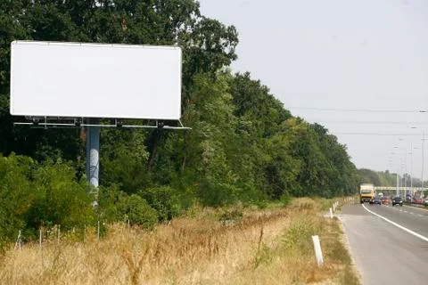 Empty billboard on background of sunset sky Fotos de archivo