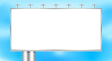 Empty billboard big on sky copy space, billboard large white outdoor for adve Stock Illustration