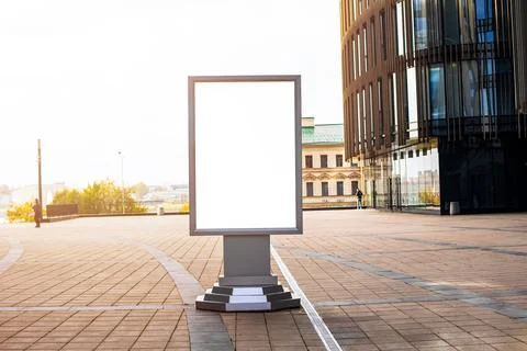 Empty billboard with blank copy space on the screen background for advertisin Stock Photos