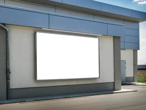Empty billboard on a building Stock Photos