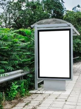 Empty billboard on a bus station Stock Photos