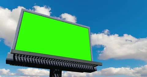 empty billboard with chroma key green sc... | Stock Video | Pond5