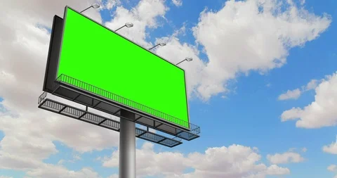 Empty Billboard with Chroma Key Green Screen, on Blue Sky with C Stock  Photo - Image of concept, communication: 110516154