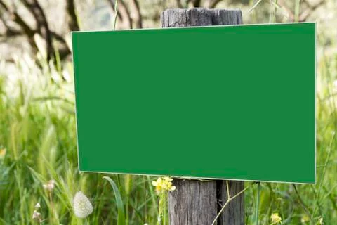 Empty billboard in the forest Stock Photos