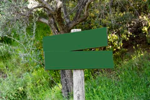 Empty billboard in the forest Stock Photos