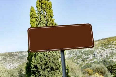 Empty billboard in the forest Stock Photos