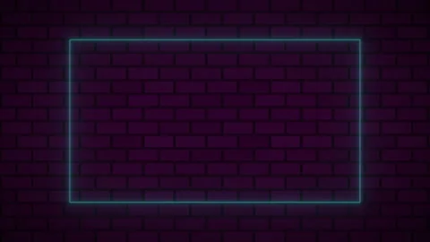 Empty billboard frame electric power round border glowing, blink Stock Footage 136449120