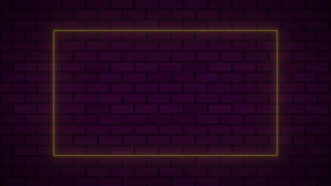 Empty billboard frame electric power round border glowing, blink Stock Footage 136449150