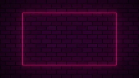 Empty billboard frame electric power round border glowing, blink Stock Footage 136449381