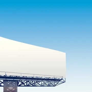 Empty billboard in front of blue sky Stock Photos