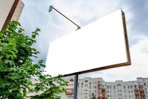 Empty billboard for outdoor advertizing. On a framework will pull a pure whit Stock Photos