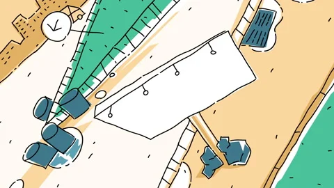 Empty Billboard Road Animation Background Stock Footage 163023393