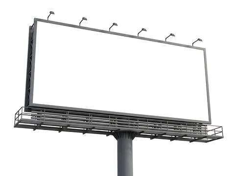 Empty billboard sign on white background Foto stock