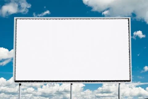 Empty billboard at sky background Stock Photos