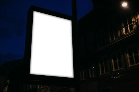 Empty billboard with space for text at night Foto stock