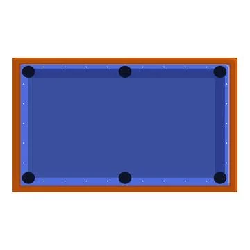Empty billiard table with blue cloth and six pockets waiting for players Stock Illustration