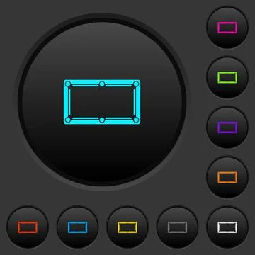 Empty billiard table dark push buttons with color icons Illustrazione stock