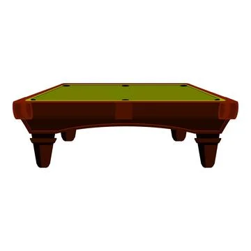 Empty billiard table displaying green surface and wooden structure Stock Illustration
