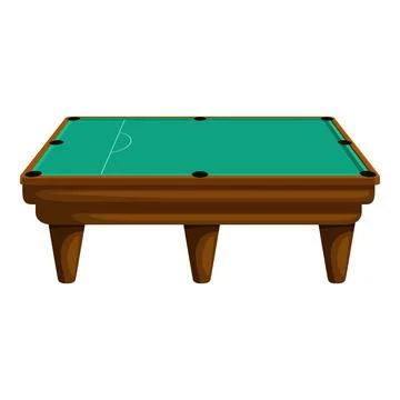 Empty billiard table with green cloth is standing on white background 스톡 일러스트