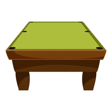 Empty billiard table with green surface and six pockets waiting for players Illustrazione stock