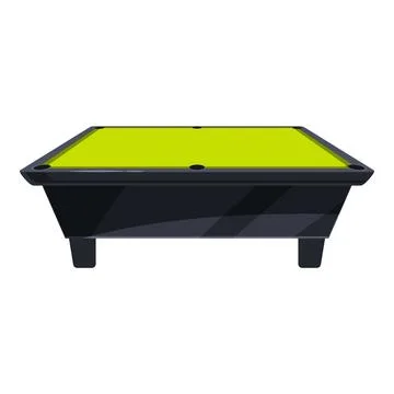 Empty billiard table with green surface and black frame on white background Illustrazione stock