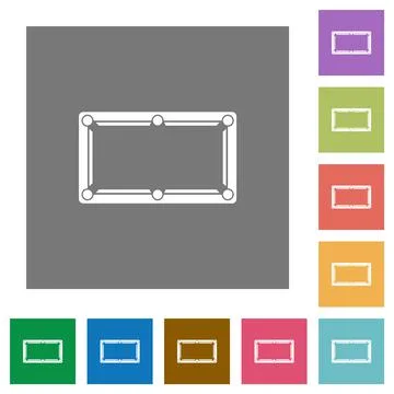Empty billiard table square flat icons Illustrazione stock