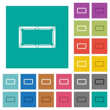 Empty billiard table square flat multi colored icons Stockillustratie