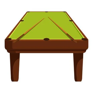 Empty billiard table with two cues forming triangle on green surface Stock Illustration