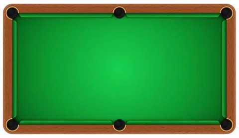 Empty billiard table on a white background Stock Illustration
