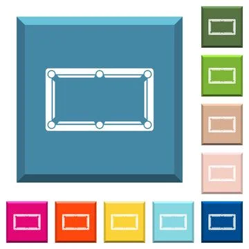 Empty billiard table white icons on edged square buttons Illustrazione stock