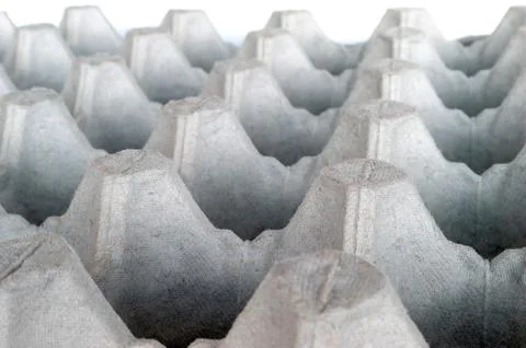An Empty Biodegradable Molded Pulp Fiber Egg Carton Tray. Stock Photos