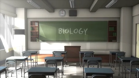 Empty Biology school classroom Stock Footage 74266584