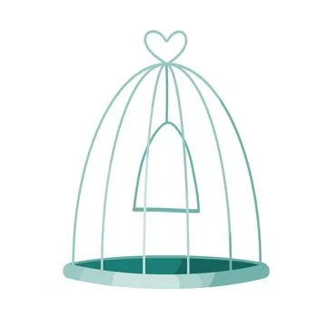 Empty bird cage. Isolated vector illustration. Stock Illustration