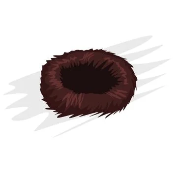 Empty bird nest for your design. Cartoon style vector illustration. Stock Illustration