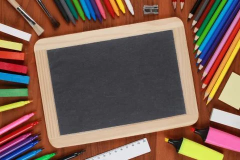 Empty black chalkboard with copyspace Stock Photos