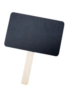 Empty black chalkboard with handle. Stock Photos