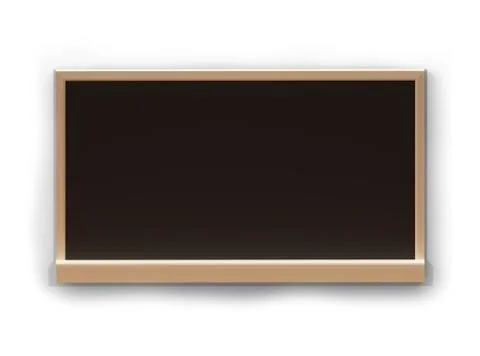 Empty black chalkboard on white background, Image for copy space, bill board Stock Illustration