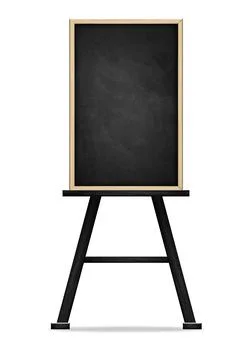 Empty black chalkboard on white background, Blank chalkboard Stock Photos