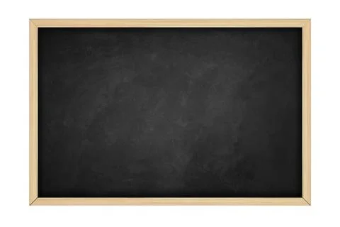 Empty black chalkboard on white background, Blank chalkboard with wooden frame Stock Photos