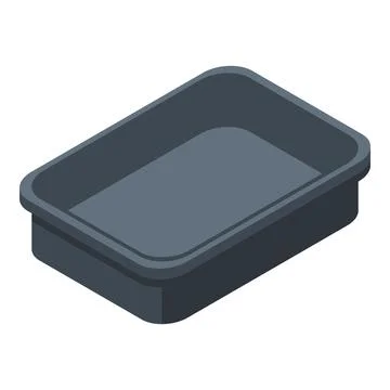 Empty black container icon, isometric style 库存插图
