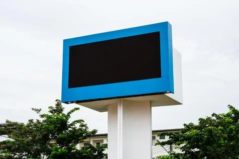 Empty black digital billboard screen for advertising Fotos Stock