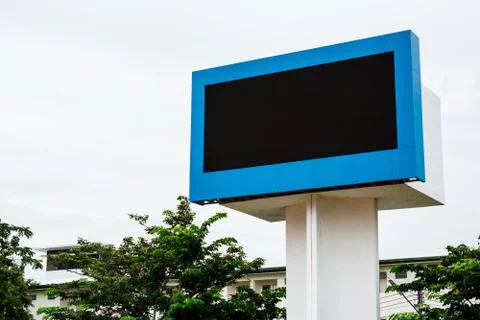Empty black digital billboard screen for advertising Stock-Fotos